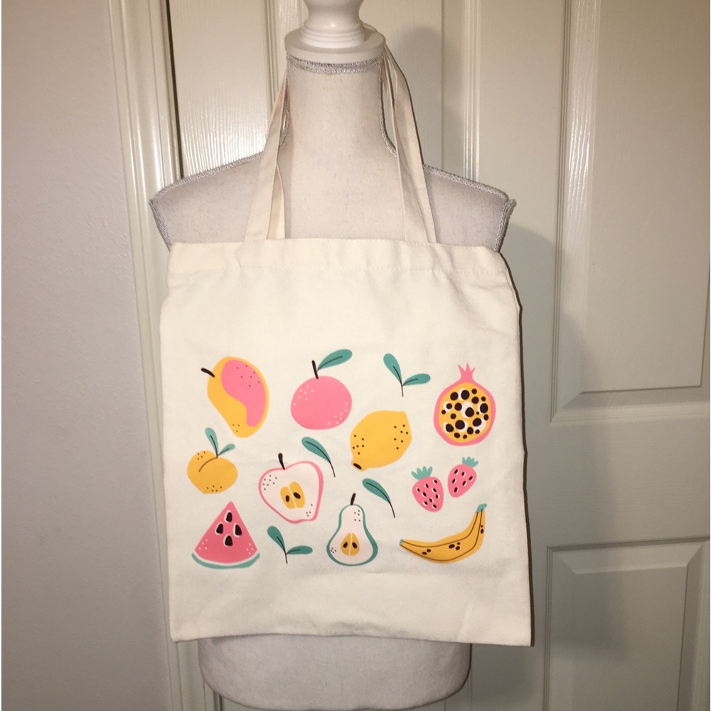 NWOT Assorted Fruits Canvas Tote Bag